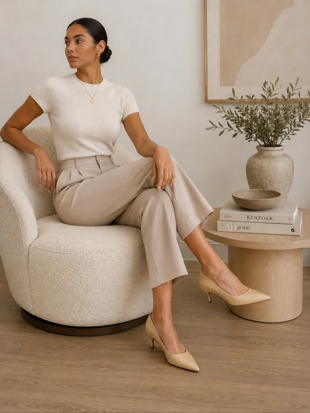 Veronica Beard | Rita Smooth Leather Pointed Toe Pumps Nude Size 8